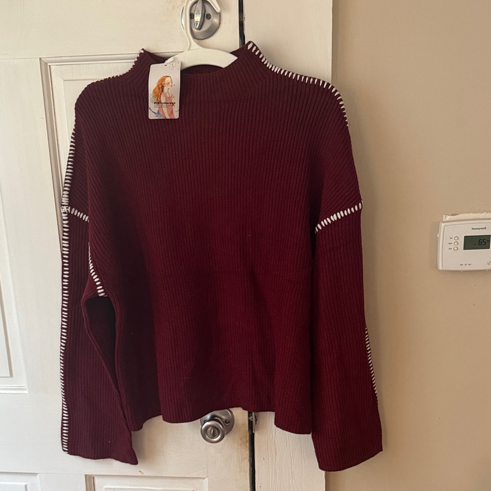 Maroon Turtleneck Sweater